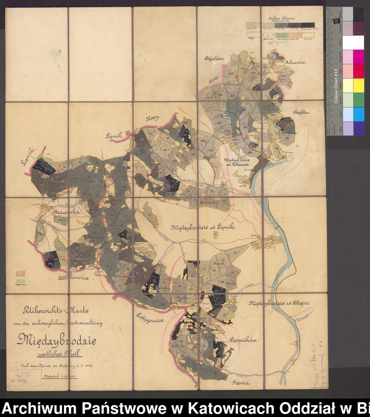 image.from.unit.number "Übersichtskarte vom der erherzoglichen Forstverwaltung Międzybrodzie westlicher Theil. [Stan na początek 1912.]"