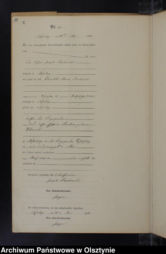 Obraz 13 z jednostki "Sterbe-Neben-Register Nr 1 - 19"