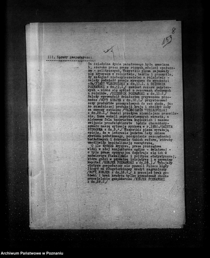 Obraz 12 z jednostki "Sprawozdania sytuacyjne miesięczne z życia społeczno-politycznego za miesiące styczeń, luty, marzec 1930 r."