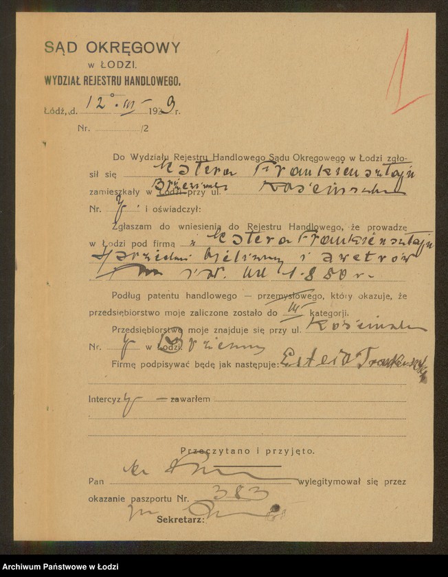 Obraz 3 z jednostki "Estera Frankiensztajn- sprzedaż bielizny i swetrów"