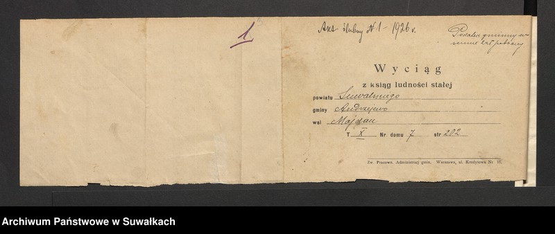 image.from.unit.number "Aneksa do aktów zaślubionych rz.kat. parafji Puńsk z r. 1926"
