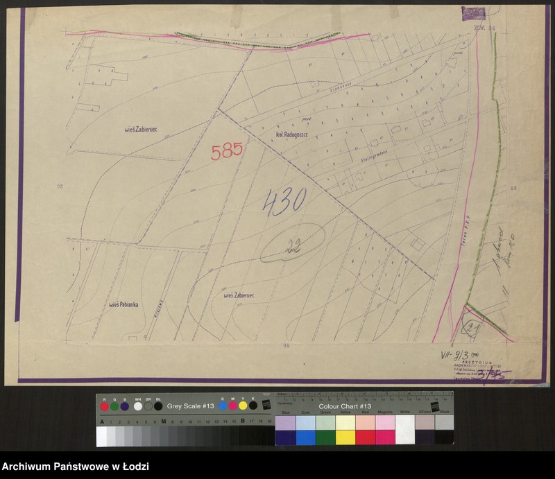 Obraz 1 z jednostki "Plan m. Łodzi 1:2000 z oznaczeniem podziału miasta na Obwody Komitetów Blok. Sekcja NW94"