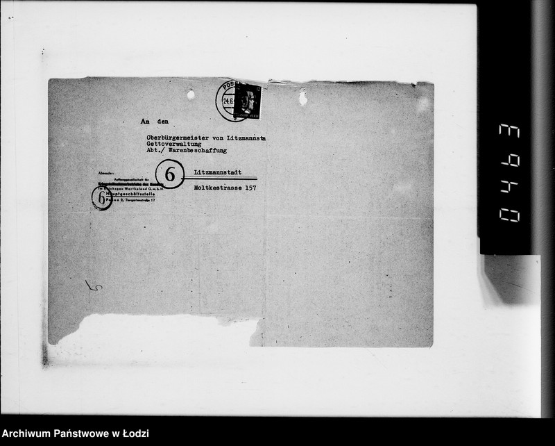 Obraz 9 z jednostki "Sammelschriftwechsel der Firmen A-G [Korespondencja z firmami w sprawach ofert i dostarczenia różnych towarów do Getta]"