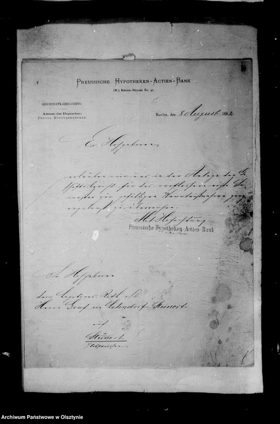 image.from.unit.number "/Akten betr. Geldgeschäfte der Lehndorff mit der Preuss. Hypotheken- Aktien- Bank, Berlin/"