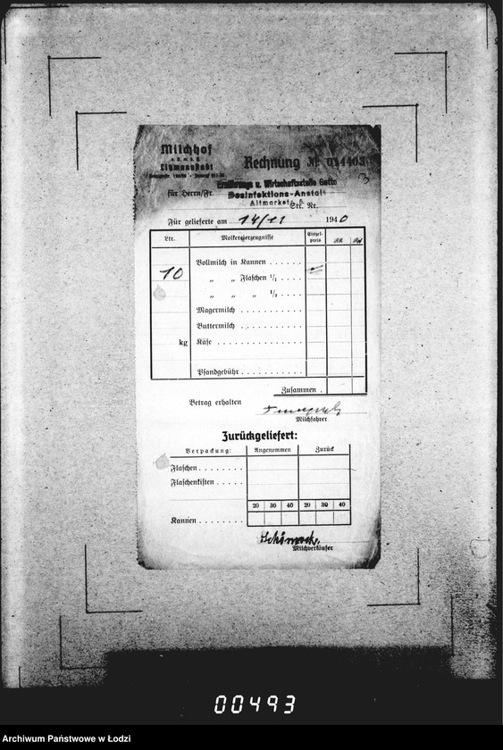 Obraz 7 z jednostki "Quittungen- Lieferscheine Desinfektionsanstalt"