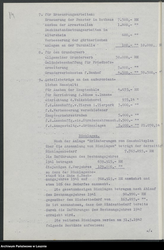 Obraz 17 z jednostki "[Haushaltsplan]"