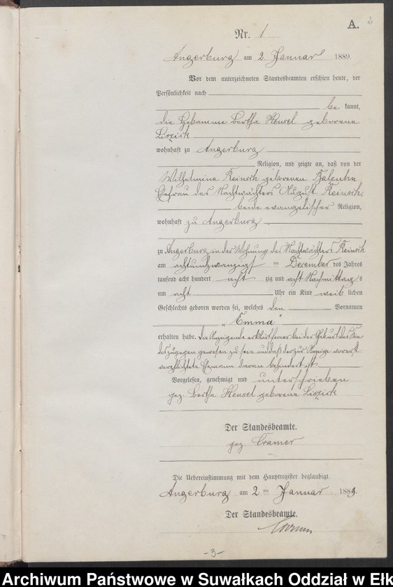 image.from.unit.number "Geburts-Neben-Register des Preussischen Standes-Amtes Angerburg Kreis Angerburg"