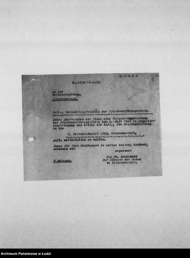 Obraz 4 z jednostki "Veränderungs-Meldungen [Korespondencja PSŻ z GV w sprawie pogłowia końskiego]"