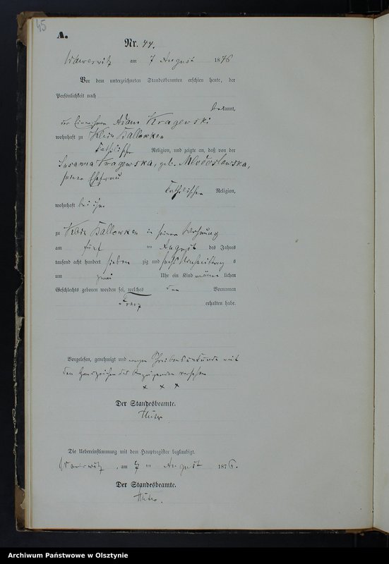image.from.team "Urząd Stanu Cywilnego w Wielkich Bałówkach pow. nowomiejski"