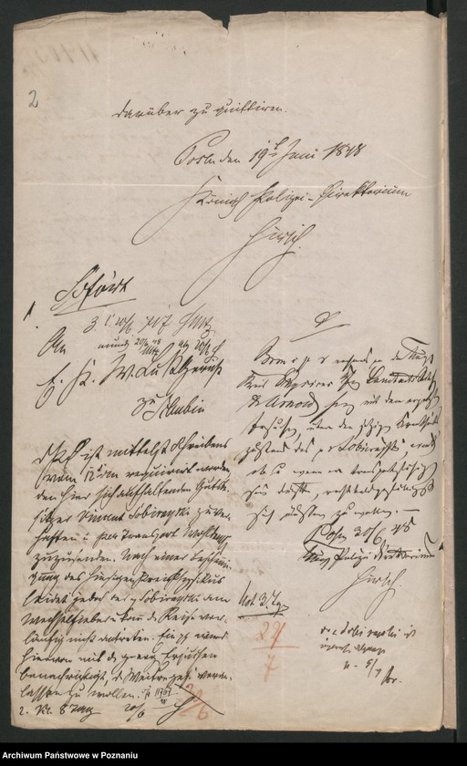 Obraz 7 z jednostki "A. betr. den Vinzent Sobierajski, Ignatz von Sokolnicki, gräfliche Familie Sokolnicki und Michael Graf Soltan"