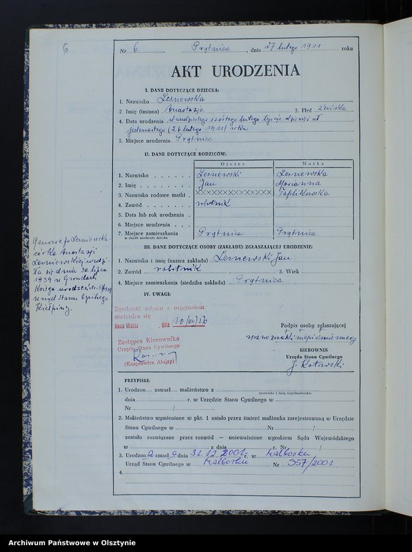 image.from.unit.number "Księga urodzeń Nr 1 - 57, 1-57, 1-74 /przepisana w języku polskim z oryginału niemieckiego w dniu 10.12.1956r./"