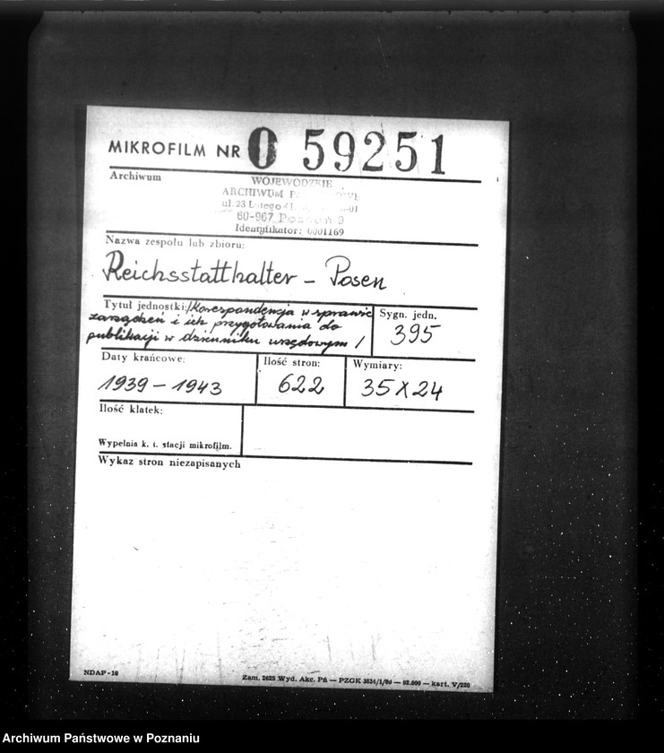 Obraz 2 z jednostki "Korespondencja w sprawie zarządzeń i ich przygotowania do publikacji w dzienniku urzędowym"