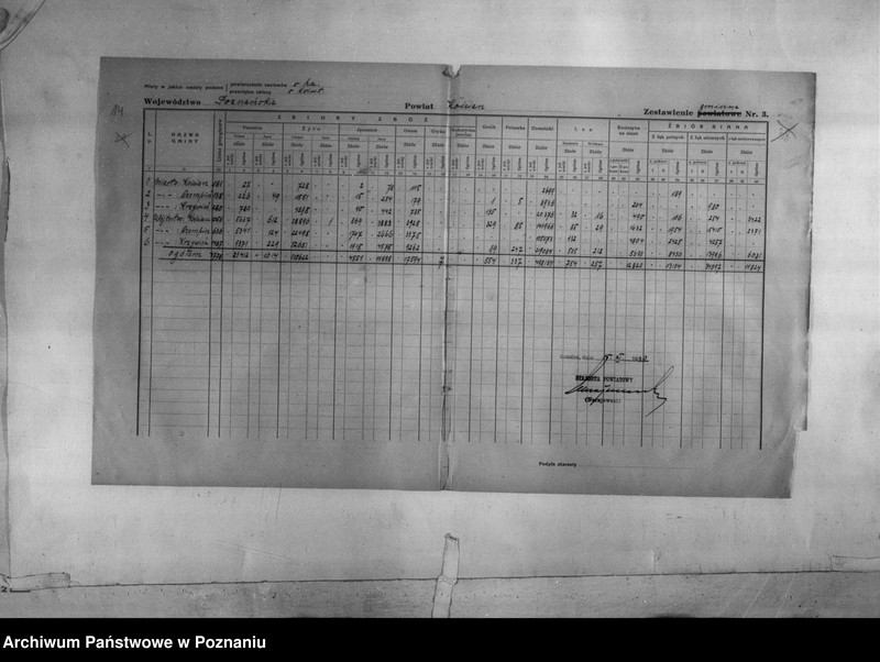 Obraz 16 z jednostki "/Statystyka produkcji rolnej - zestawienie z terenu powiatu kościańskiego"