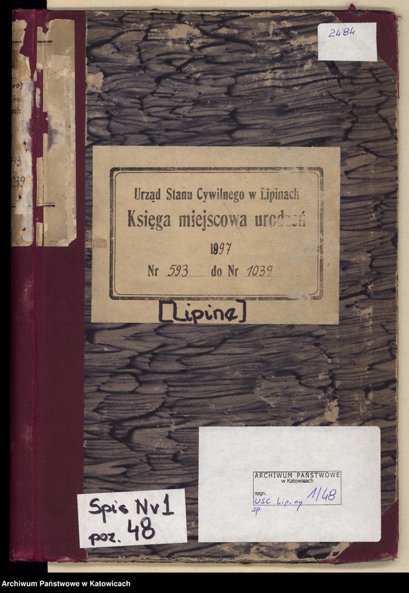 image.from.unit.number "Księga urodzeń T.2 nr 593-1039"