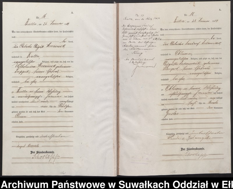 image.from.unit.number "[Geburts-Haupt-Register des Königlichen Preussischen Standes-Amtes Bialla Kreis Johannisburg]"