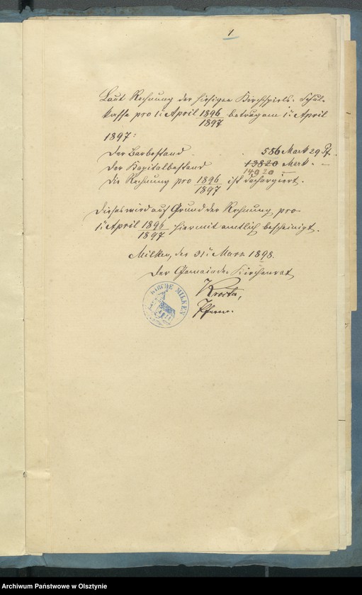 image.from.unit.number "Beläge der Kirchspiels Schulkasse Rechnung"