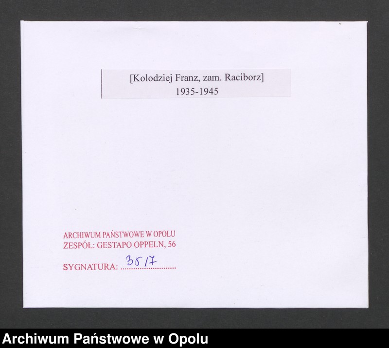 Obraz 2 z jednostki "[Kolodziej Franz, zam. Racibórz]"