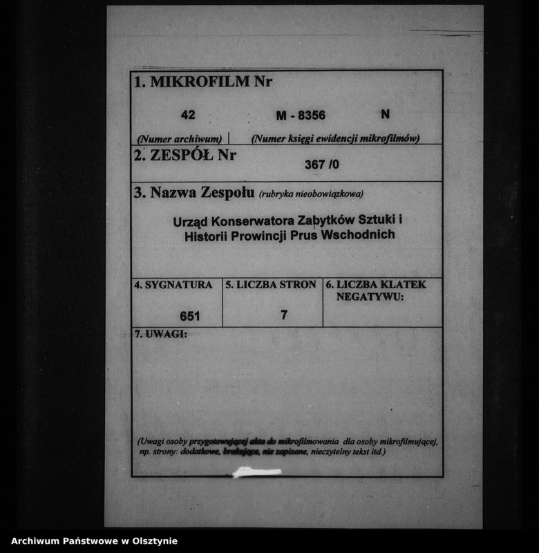 image.from.unit.number "Jonkendorf, Kreis Allenstein, katholische Kirche"