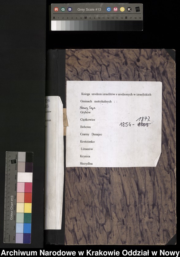 image.from.unit.number "Księga urodzeń Izraelitów urodzonych w izraelickich gminach metrykalnych: Nowy Sącz, Grybów, Ciężkowice, Bobowa, Czarny Dunajec, Krościenko, Limanowa, Krynica, Skrzydlna."