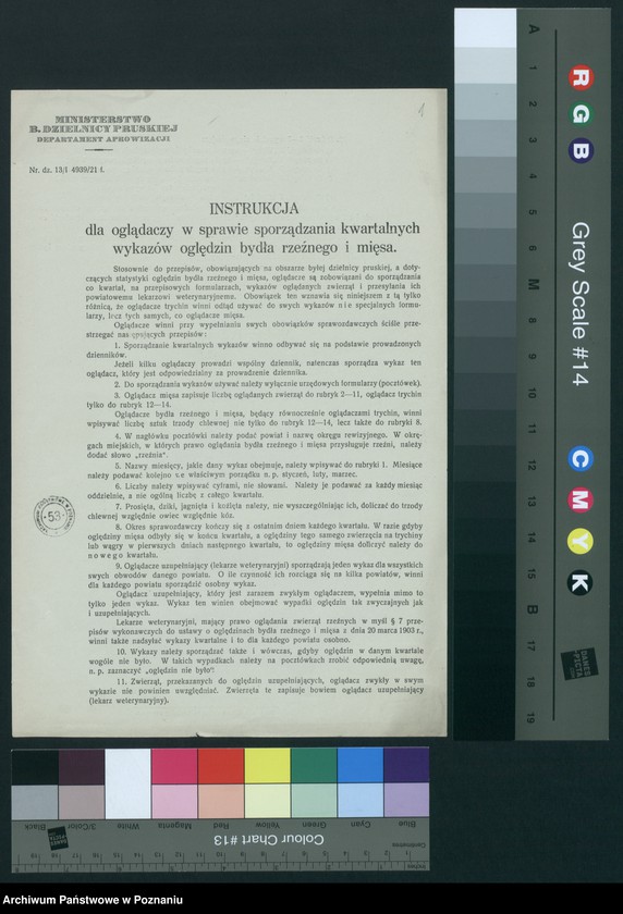 Obraz 3 z jednostki "[Korespondencja w sprawie sporządzania kwartalnych wykazów oględziny bydła rzeźnego i mięsa]"