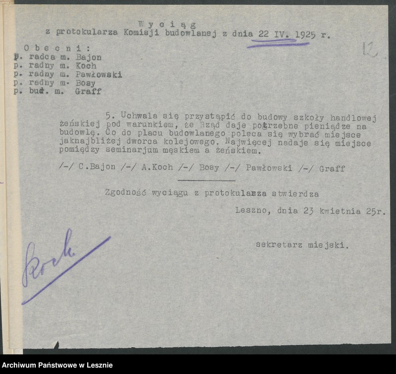 Obraz 15 z jednostki "[Kredyt na cele przebudowy Szkoły Przemysłowo-Handlowej]"