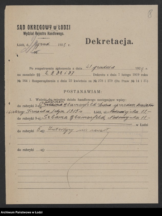 Obraz 10 z jednostki "Salomon Blumenfeld – drobna sprzedaż krawatów i bielizny"