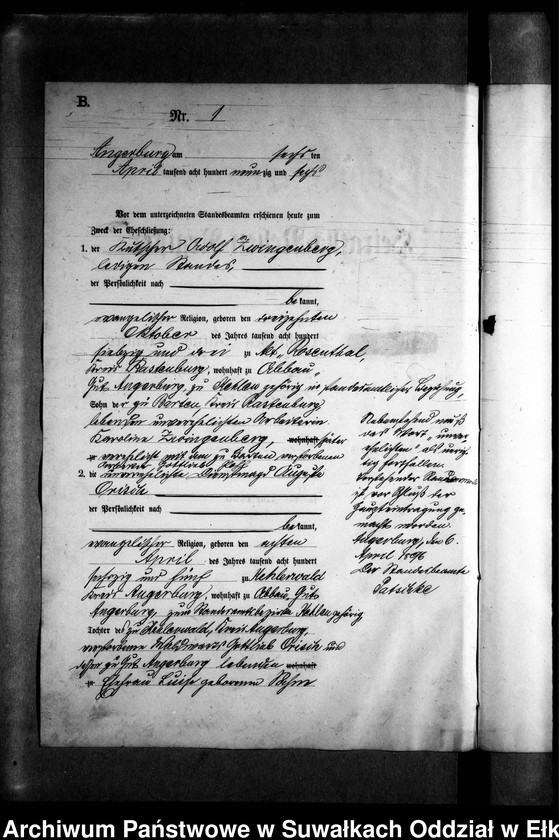 image.from.unit.number "Heiraths-Neben-Register des Preussischen Standes-Amtes Kehlen Kreis Angerburg"