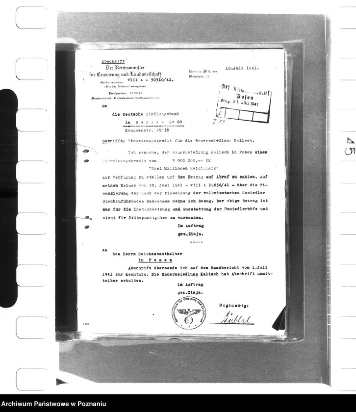 Obraz 10 z jednostki "Zapotrzebowanie pieniedzy na cele rolnictwa - Sonstiges"