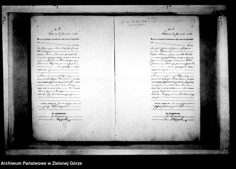 Obraz 6 z jednostki "[Księga akt urodzenia rok 1900-Żary miasto]"