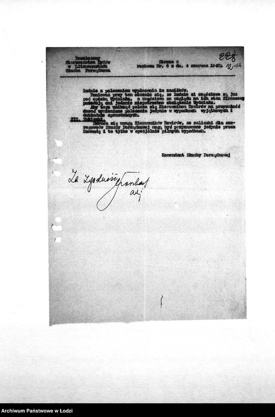 Obraz 15 z jednostki "[Rozkazy dzienne, zarządzenia i okólniki Komendy Służby Porządkowej skierowane do rewirów]"