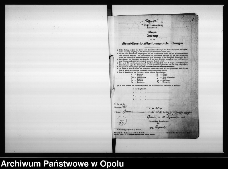 Obraz 6 z jednostki "Magistrat Oppeln. Betrifft: Ritterstrasse Müller Blatt 153 G.V. und 54 Goslawitz"