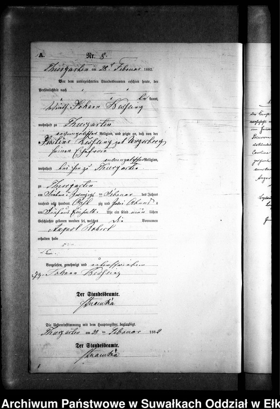 image.from.unit.number "Geburts-Neben-Register des Preussischen Standes-Amtes Prinowen Kreis Angerburg"