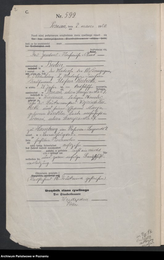 Obraz 4 z jednostki "Księga miejscowa zgonów tom II [Rejestr główny zgonów]"