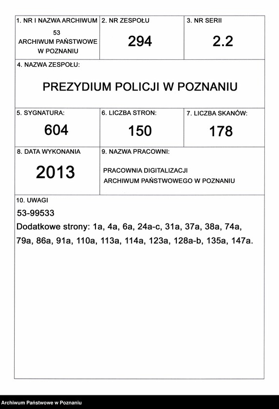 Obraz 1 z jednostki "A. betr. den polnischen Flüchtling Wladislaus /Wladimir/ von Biernacki"