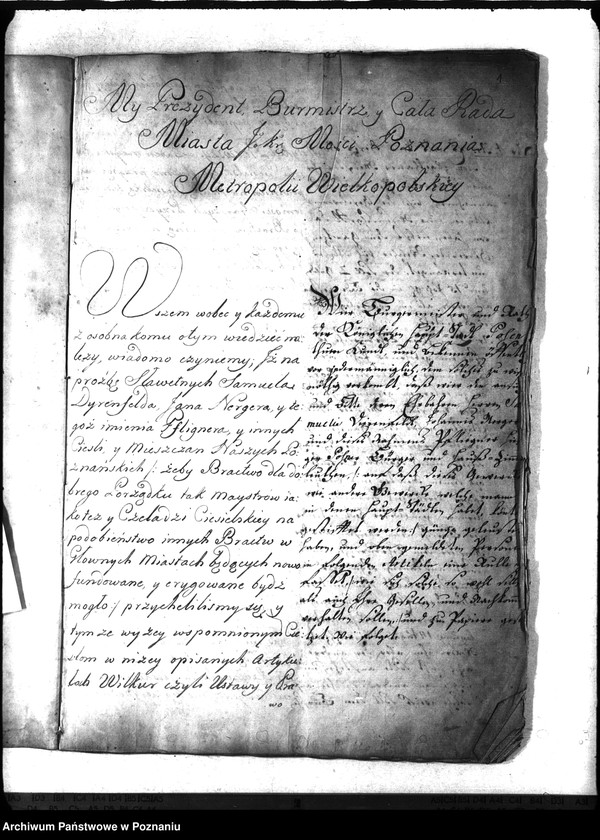 Obraz 5 z jednostki "C. Władze miejskie Poznania zatwierdzają cechowi cieśli poznańskich artykuły statutowe."