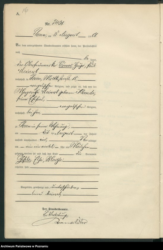 Obraz 19 z jednostki "Księga miejscowa urodzeń t. V"