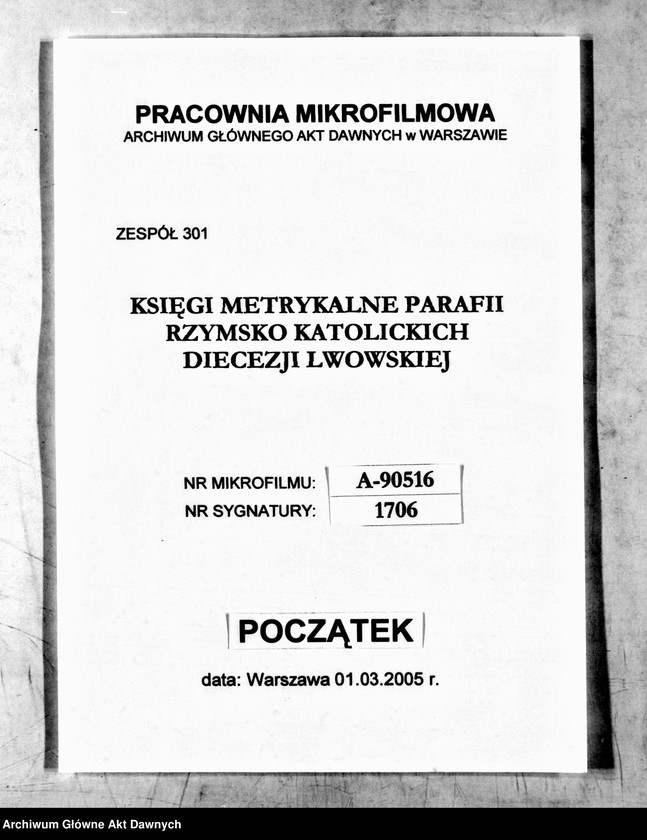 image.from.unit.number "Parafia: Lwów, parafia św. Marii Magdaleny. Dekanat: Lwów. Księga metrykalna urodzeń, ślubów i zgonów dla całej parafii."