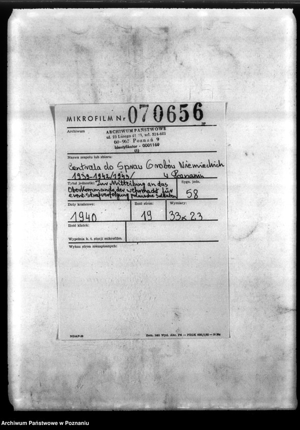 Obraz 2 z jednostki "Zur Mitteilung an des Oberkommander der Wehrmacht für event. Strafverfolgung polnischer Soltaten"