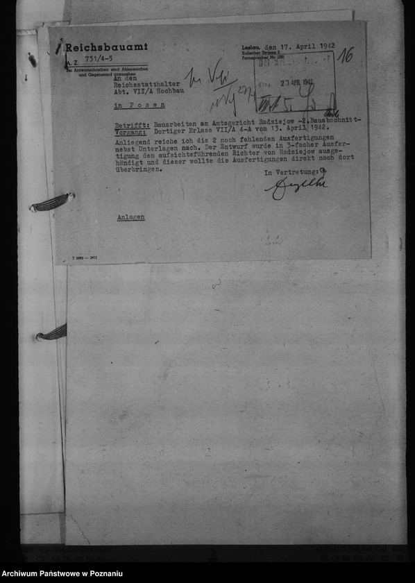 Obraz 20 z jednostki "Amtsgericht Radziejów"