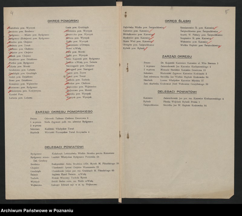 Obraz 6 z jednostki "Spis kół i delegatów powiatowych Związku Weteranów Powstań Narodowych Rzeczypospolitej Polski."