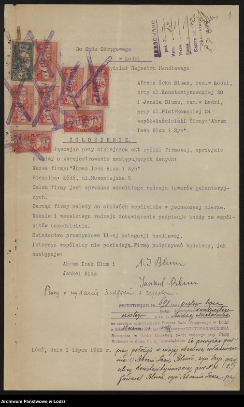 Obraz 3 z jednostki "Abram Icek Blum i Syn - sprzedaż wszelkiego rodzaju towarów galanteryjnych"