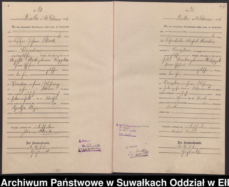 image.from.unit.number "Geburts-Haupt-Register des Königlichen Preussischen Standes-Amtes Bialla Kreis Johannisburg"