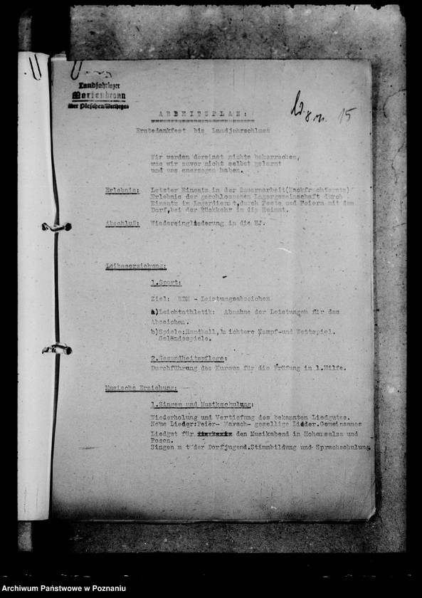 Obraz 20 z jednostki "Arbeitspläne im Landjahrlager"