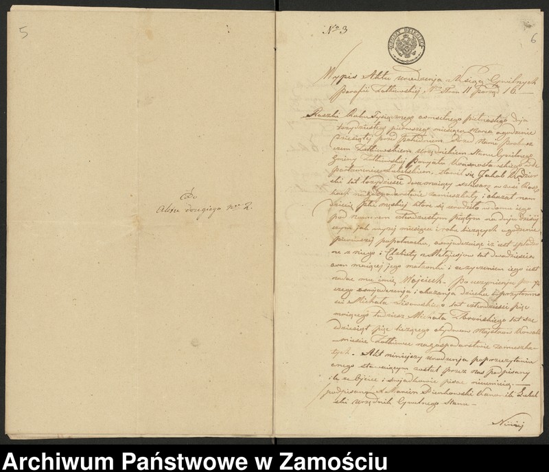 image.from.unit.number "Alegaty do księgi urodzeń, małżeństw i zgonów z 1836 r."