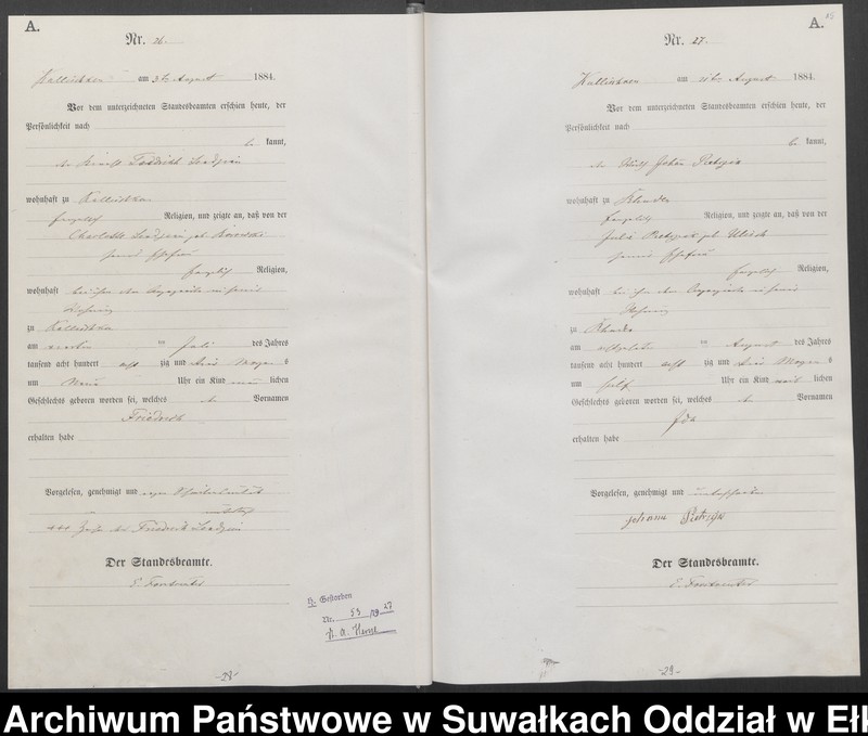 image.from.unit.number "Geburts-Haupt-Register des Königlichen Preussischen Standes-Amtes Kallischken Kreis Johannisburg"