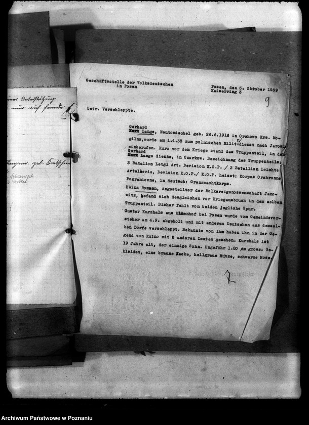 Obraz 13 z jednostki "Korespondencja w sprawie miejscowych Niemców, którzy zginęli w 1939 roku L - Z"