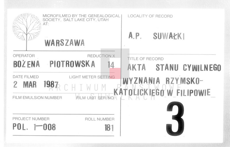 Obraz 1 z jednostki "Annexa Akt do Zaślubienia w Gminie Filipowskiey z Roku 1819"