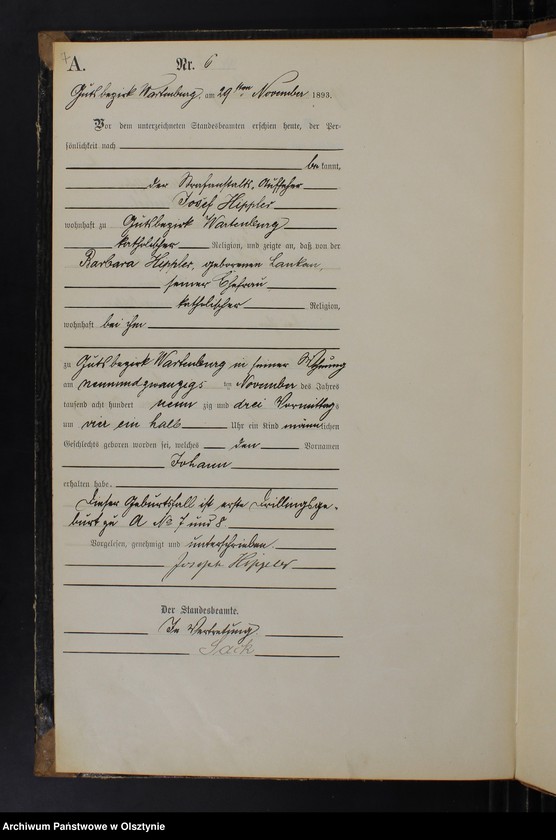 image.from.unit.number "Geburts-Haupt-Register Nr 1 - 9"