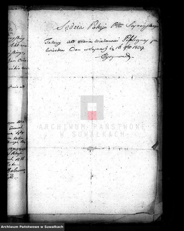 image.from.unit.number "Akta Stanu Cywilnego wyznania Rzymsko-Katolickiego w Sejach [Dokumenty do akt małżeństw]"