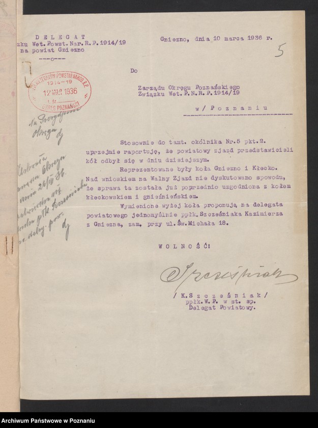 Obraz 8 z jednostki "Gniezno - akta delegata powiatowego."